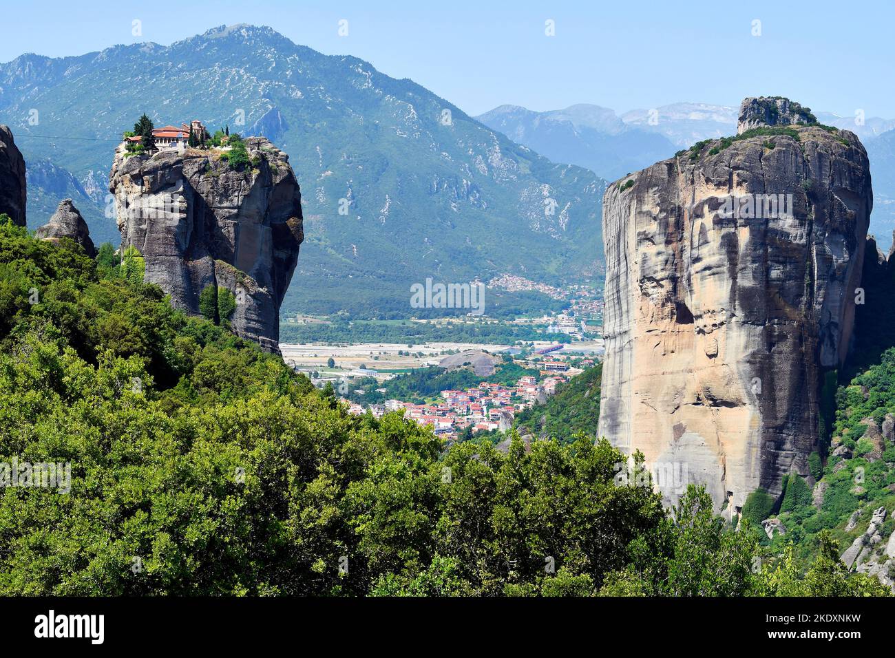 Greece, monastery Agia Triada aka Holy Trinity, one of the Meteora monasteries, a Unesco World Heritage site in Thessaly and former film location Stock Photo