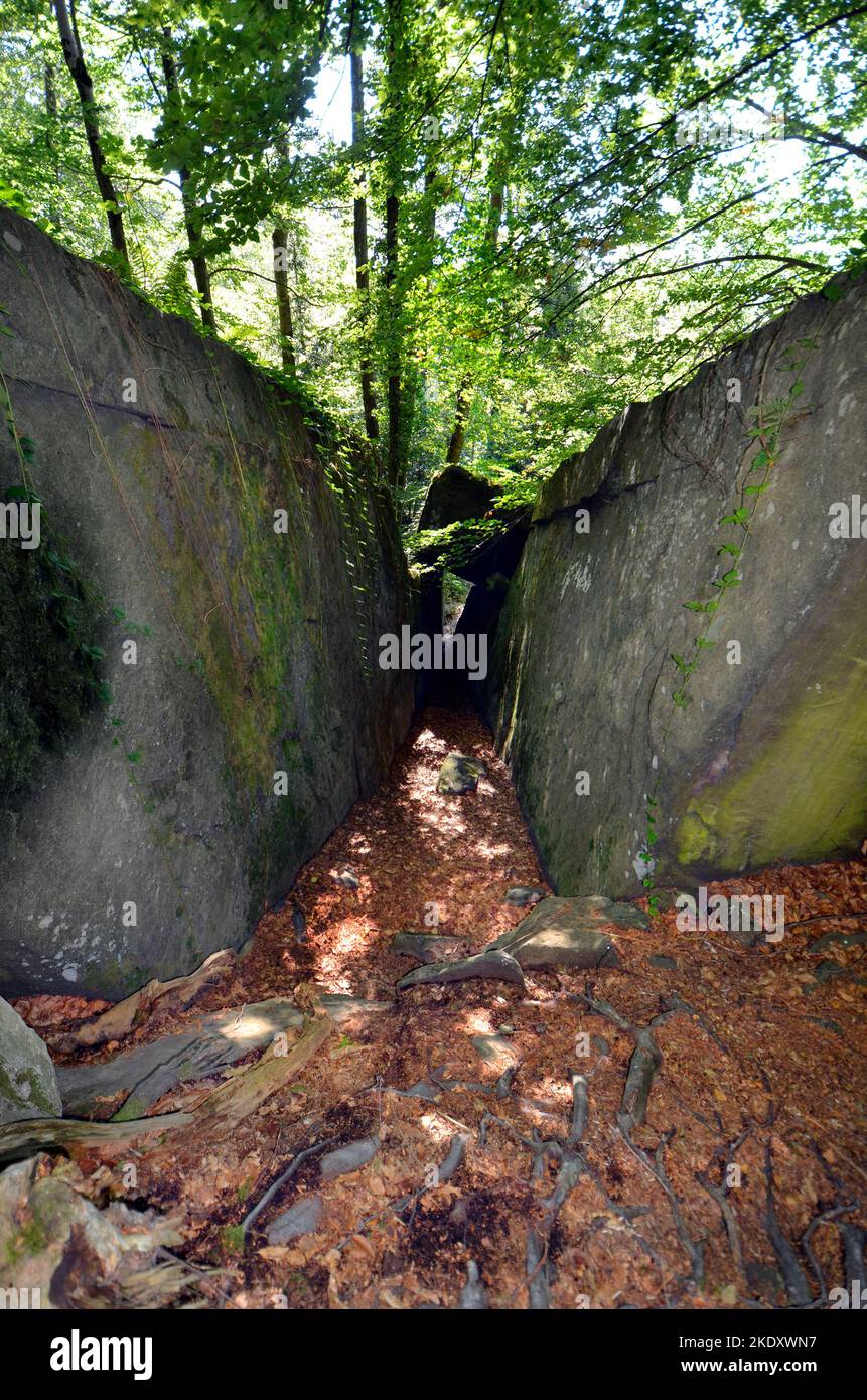 Austria, the so-called Hohl-Felsen - Hollow Rock - a natural wonder with eclogite rock, a particularly resistant material, part of the Koralm Kristall Stock Photo