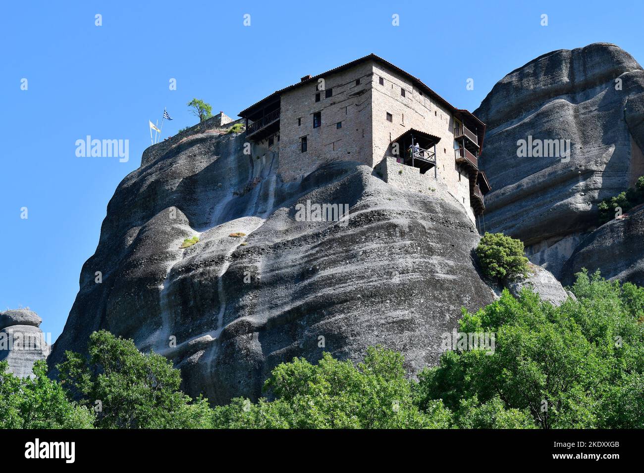 Greece, monasteries St. Nichols Anapafsas, Great Meteoron and Varlaam, a Unesco World Heritage site in Thessaly Stock Photo