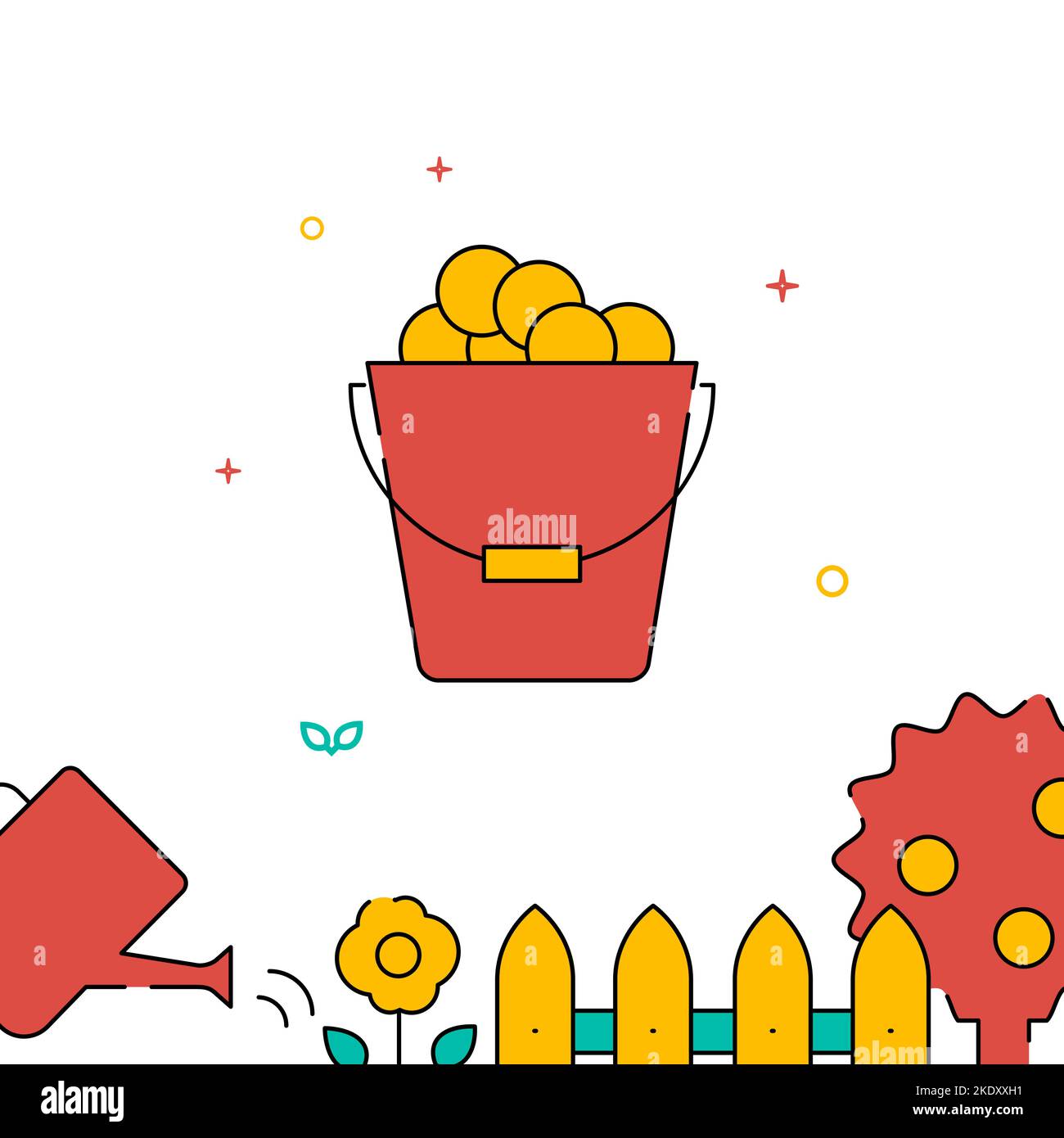 Full harvesting bucket Stock Vector Images - Alamy
