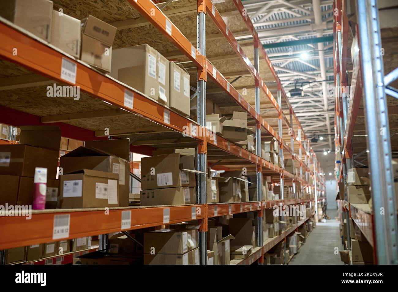 Interior of a modern commercial warehouse facility Stock Photo Alamy