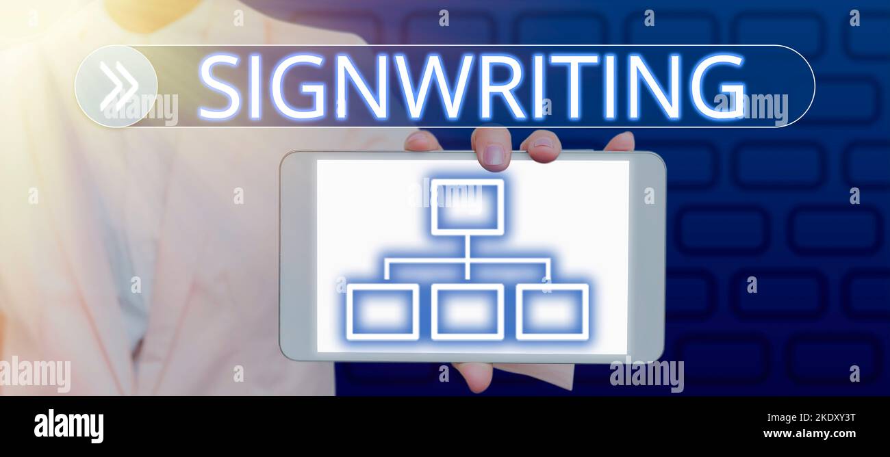 Conceptual caption Signwriting, Business showcase any type of clear ...