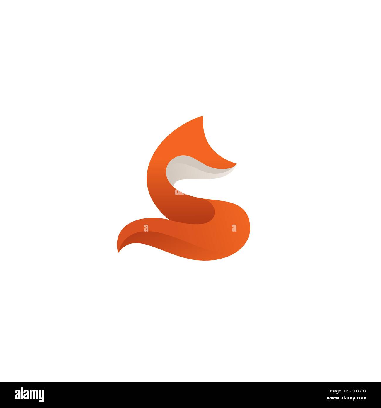 S Fox Logo Vector Illustration, Fox Icon Design Stock Vector