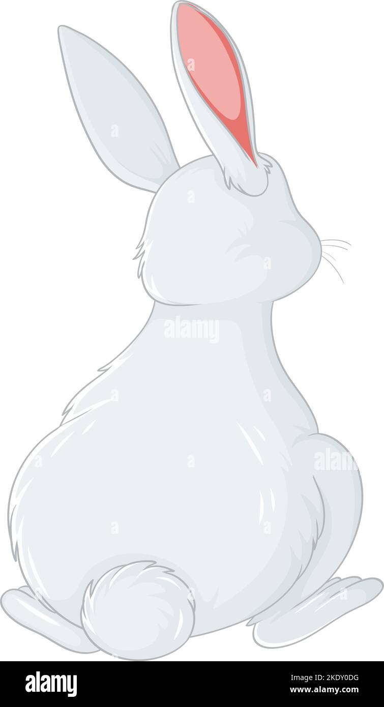 White Rabbit Cartoon Character Illustration Stock Vector Image Art 