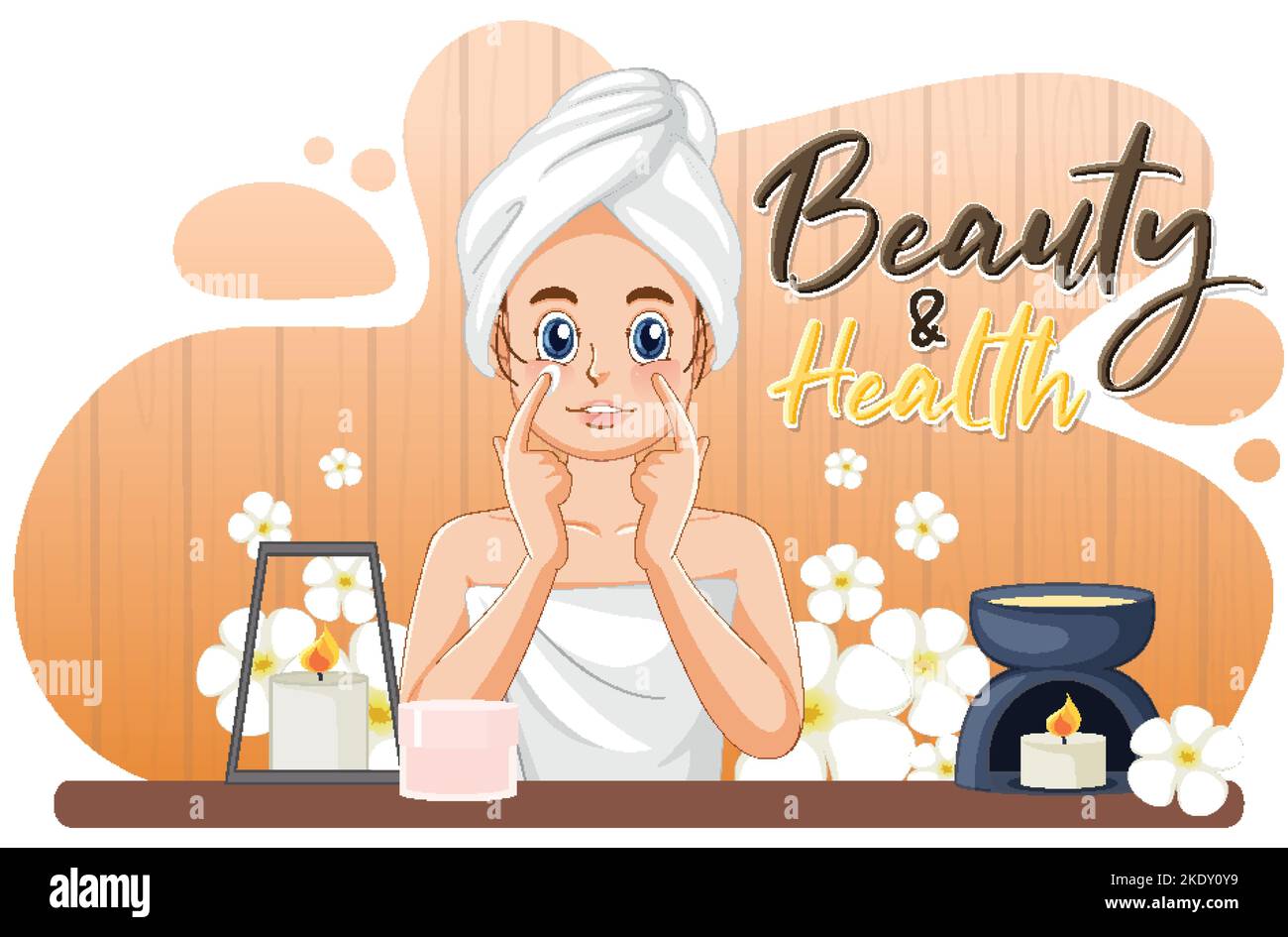 Beauty and health text design for banner or poster illustration Stock ...