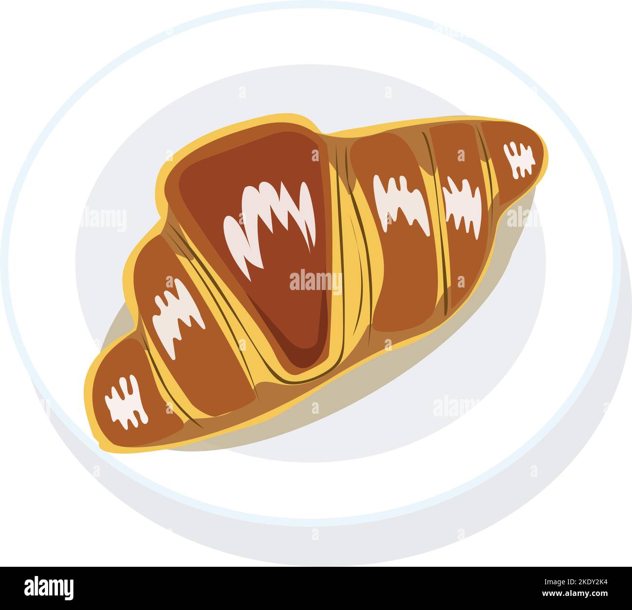 A croissant with a white background Stock Vector