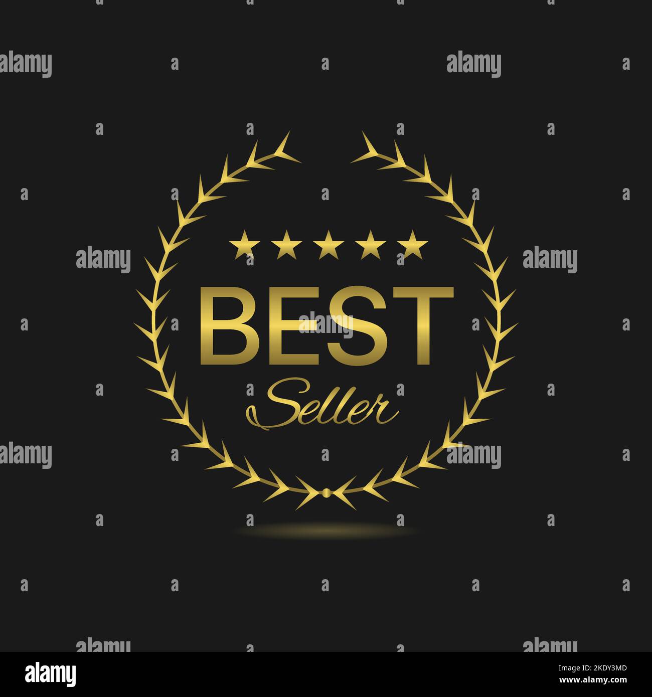 Best seller Golden laurel wreath label Stock Vector Image & Art - Alamy