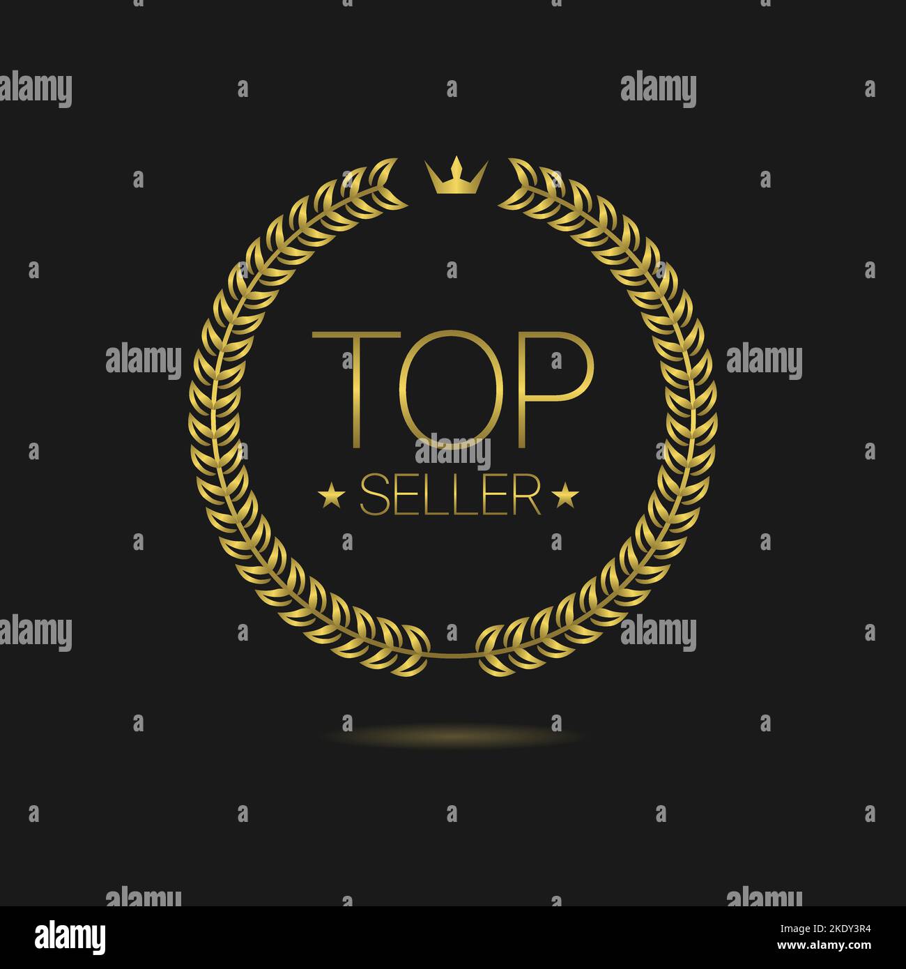Top seller golden laurel wreath label Stock Vector Image & Art - Alamy