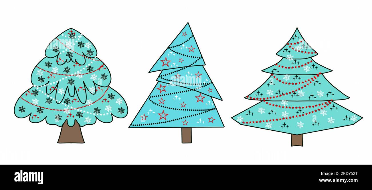 vector drawing in the style of doodle. Christmas tree. simple drawing of an  abstract Christmas tree. 10392803 Vector Art at Vecteezy