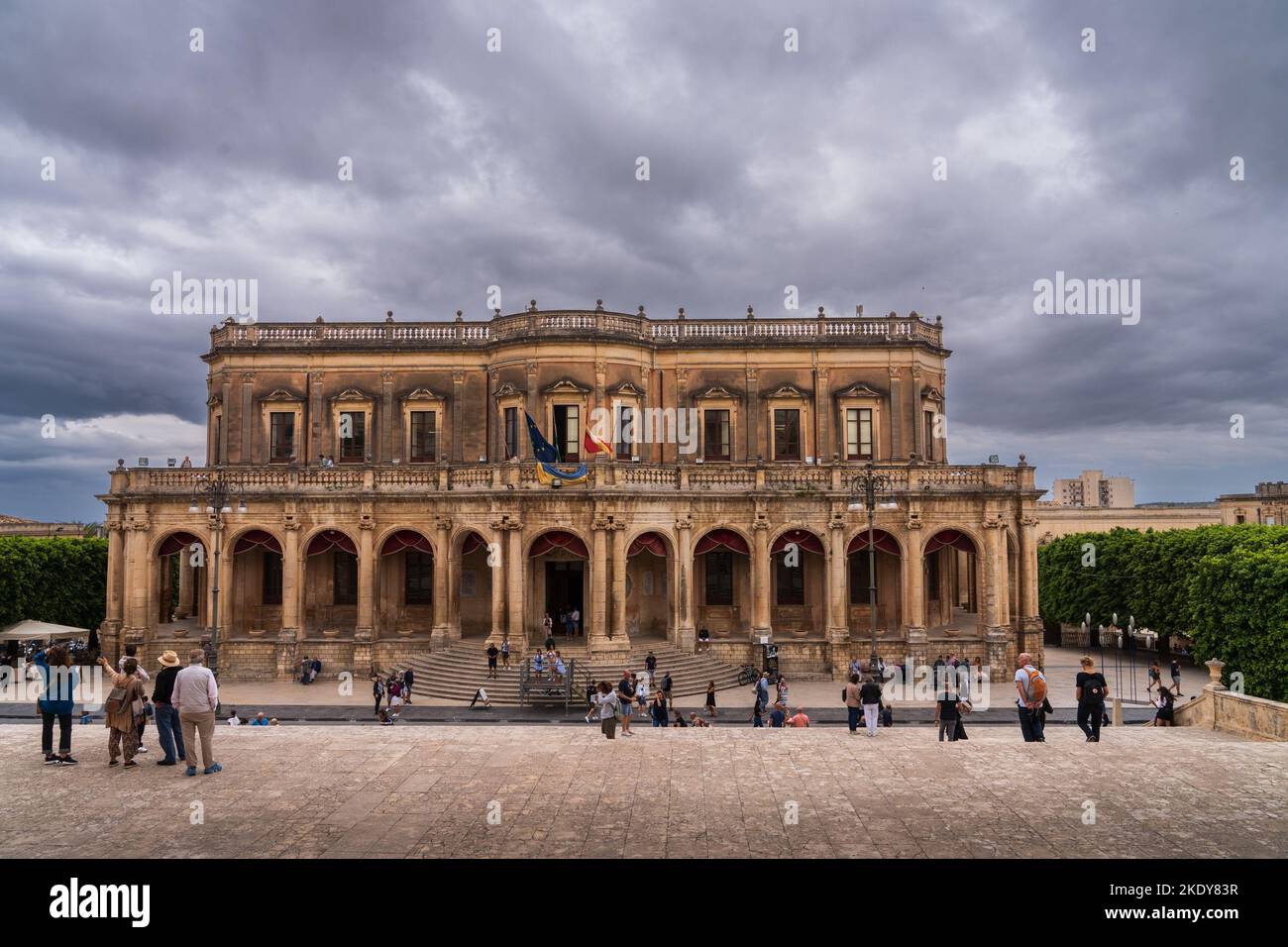 Palazzo Ducezio, Noto town hall. Sicily. Italy. Stock Photo