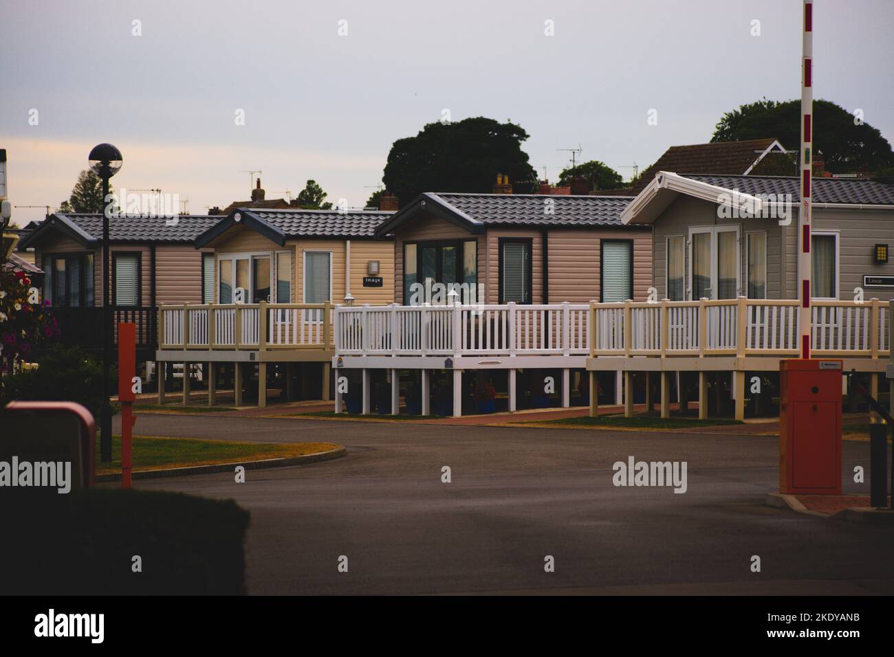 A daytime view of coast houses in Bridlington, United Kingdom Stock