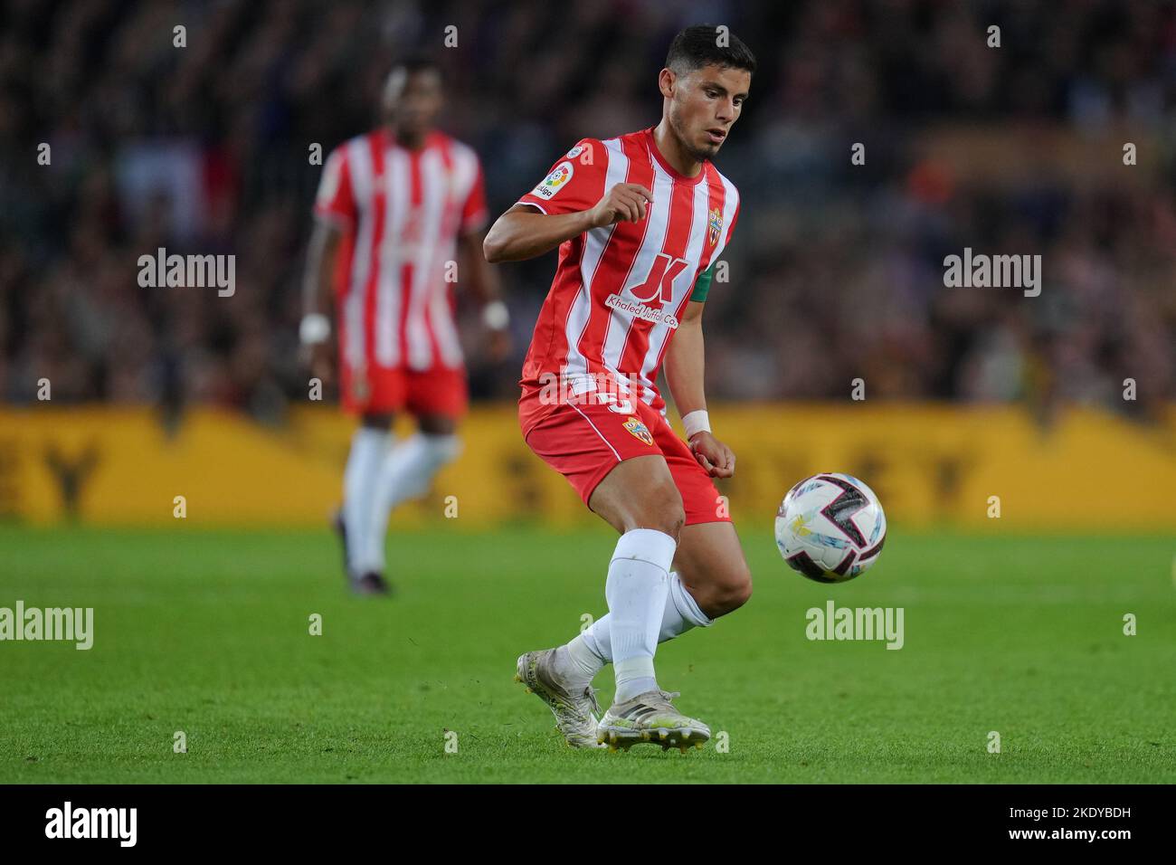 Lucas Robertone of UD Almeria during the La Liga match between FC Barcelona and UD Almeria played at Spotify Camp Nou Stadium on November 05, 2022 in Barcelona, Spain. (Photo by Bagu Blanco / PRESSIN) Stock Photo