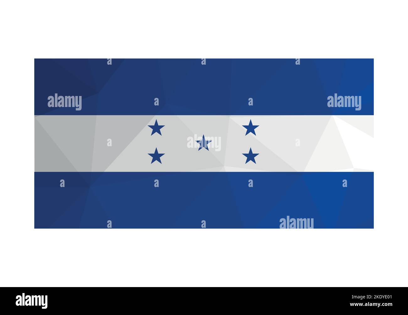 Vector illustration. Official ensign of Honduras. National flag with blue and white stripes and