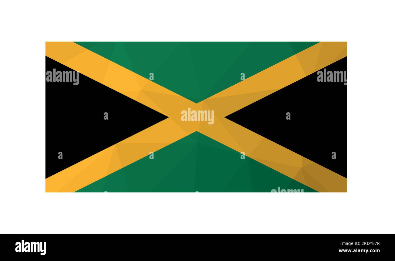 Vector illustration. Official symbol of Jamaica. National flag in green