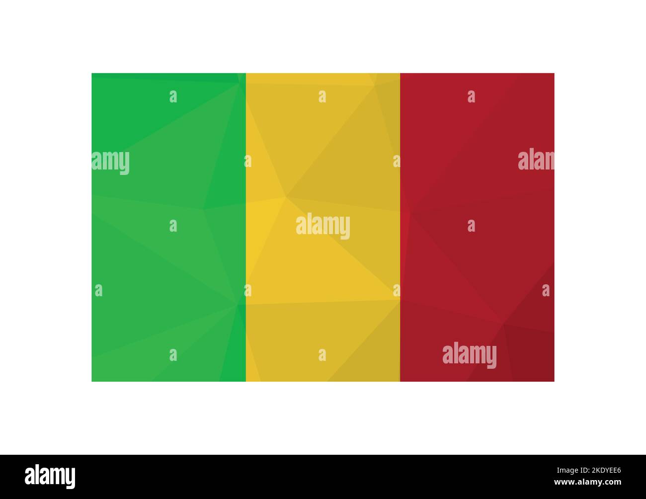 Vector illustration. Official symbol of Mali. National flag with green