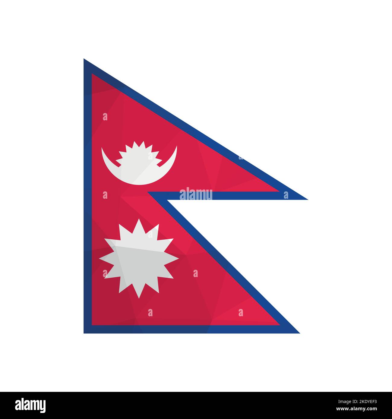 Vector illustration. Official symbol of Nepal. National flag in red