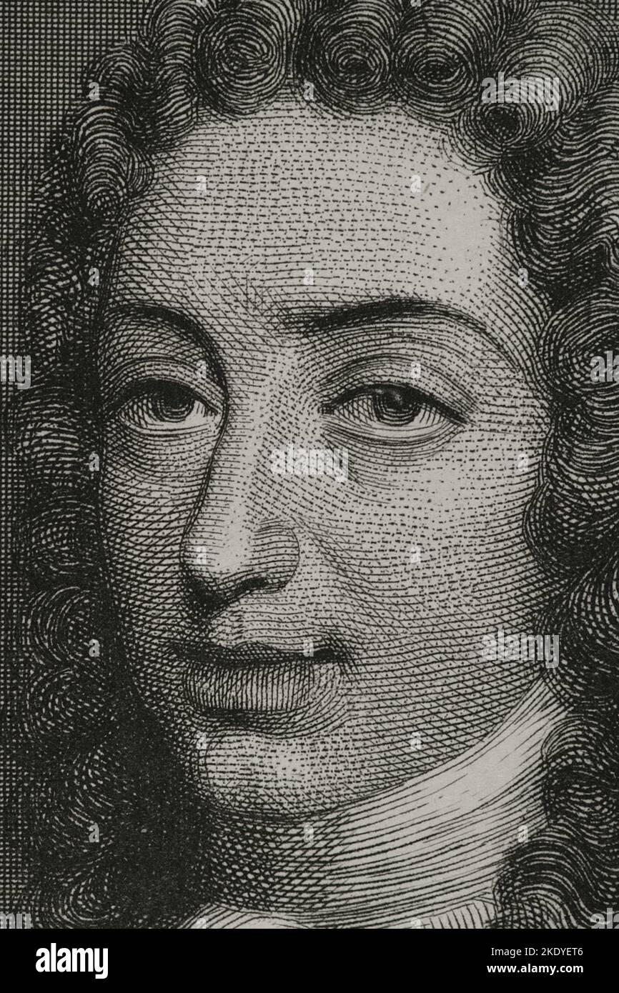 Charles VI (1685-1740). Holy Roman Emperor (1711-1740). Portrait. Pretender to the throne of Spain as Charles III. Engraving by Geoffroy. Detail. 'Historia Universal', by César Cantú. Volume VI. 1857. Stock Photo