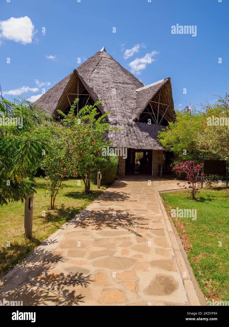 The Voi Wildlife Lodge on the edge of Tsavo National Park near the town of Voi in Southern Kenya Stock Photo