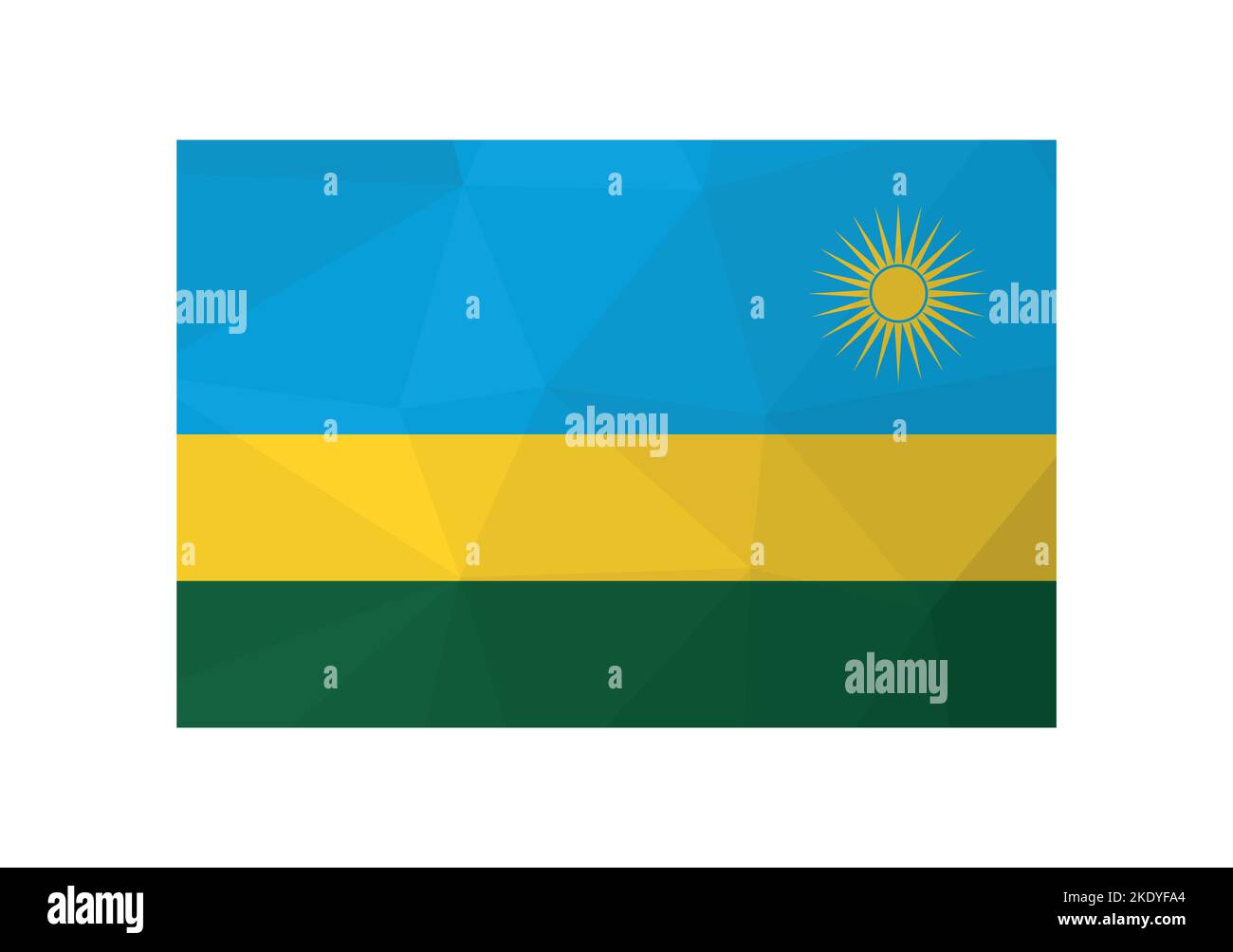 Vector illustration. Official symbol of Rwanda. National flag iwith