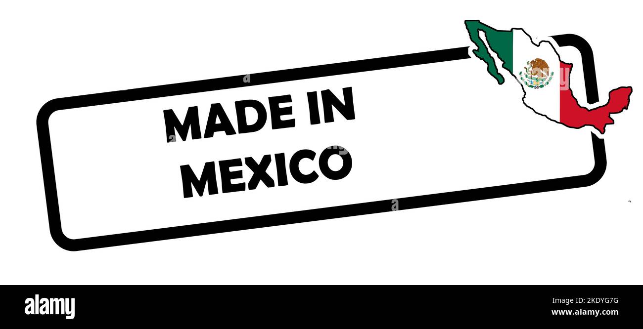 A digital illustration of a "Made in Mexico" sign with the country and