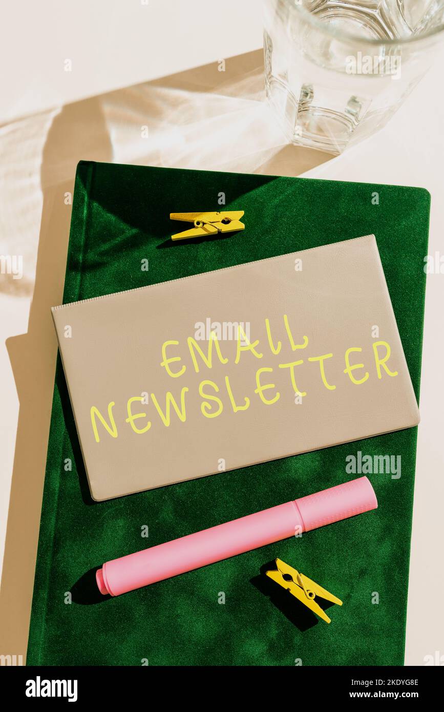 Text showing inspiration Email Newsletter, Word for email sent out to