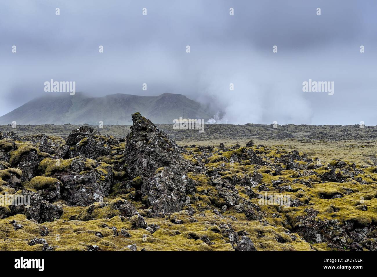 Landscape in southern Iceland between Reyjkavik and Keflavik Stock Photo