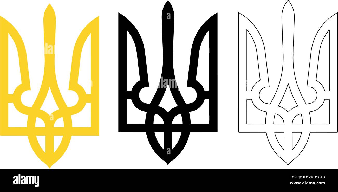 A vector illustration of a set of Ukraine State emblem National symbols ...