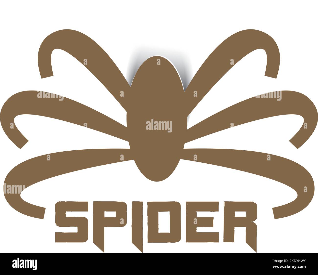 A digital illustration of a brown spider brand company logo symbol on a ...