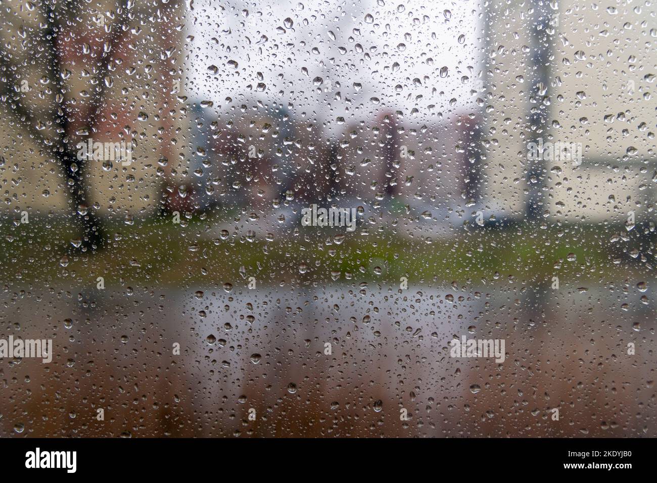Water drops on window in rainy day Stock Photo - Alamy