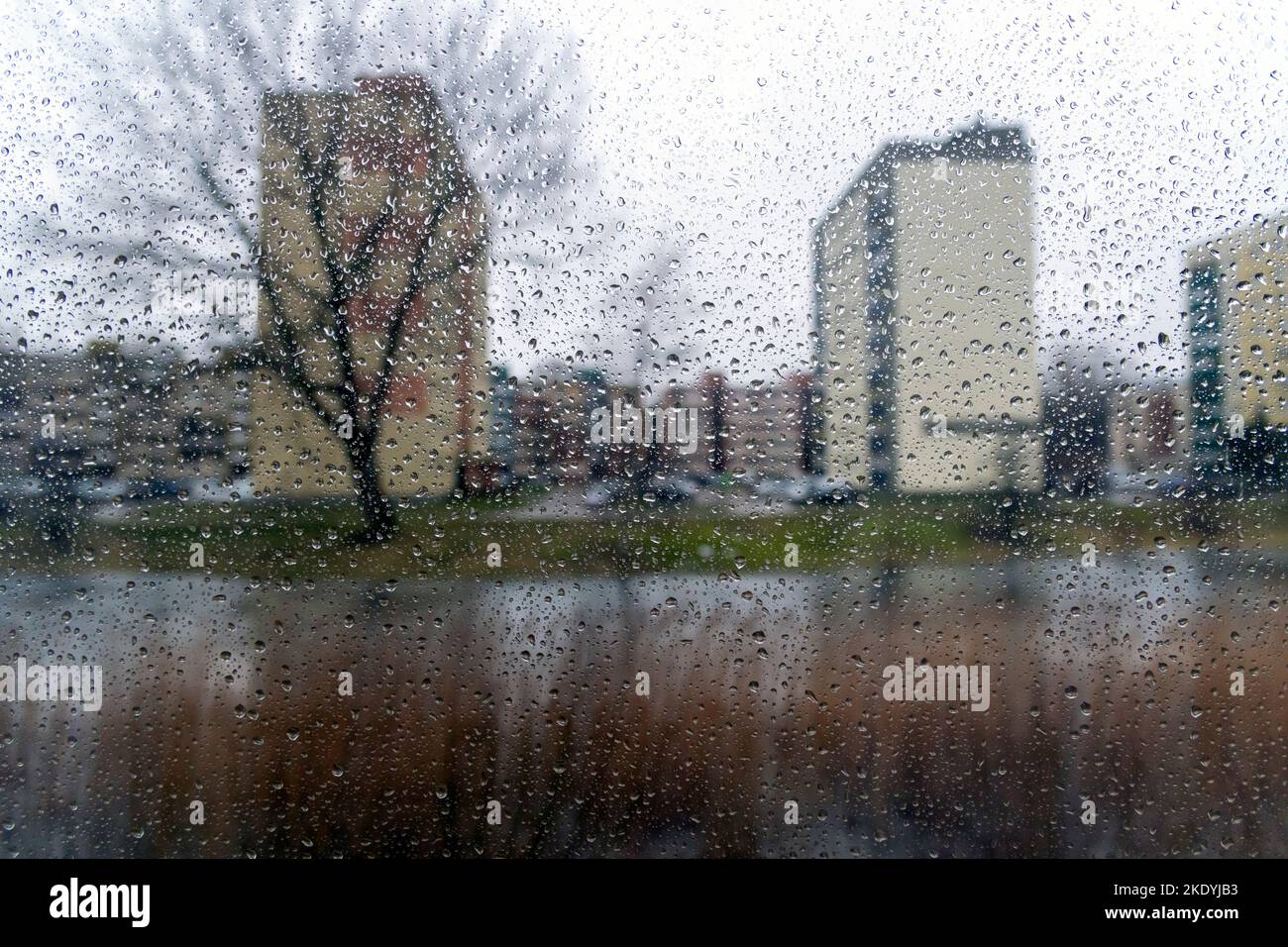 Water drops on window in rainy day Stock Photo - Alamy