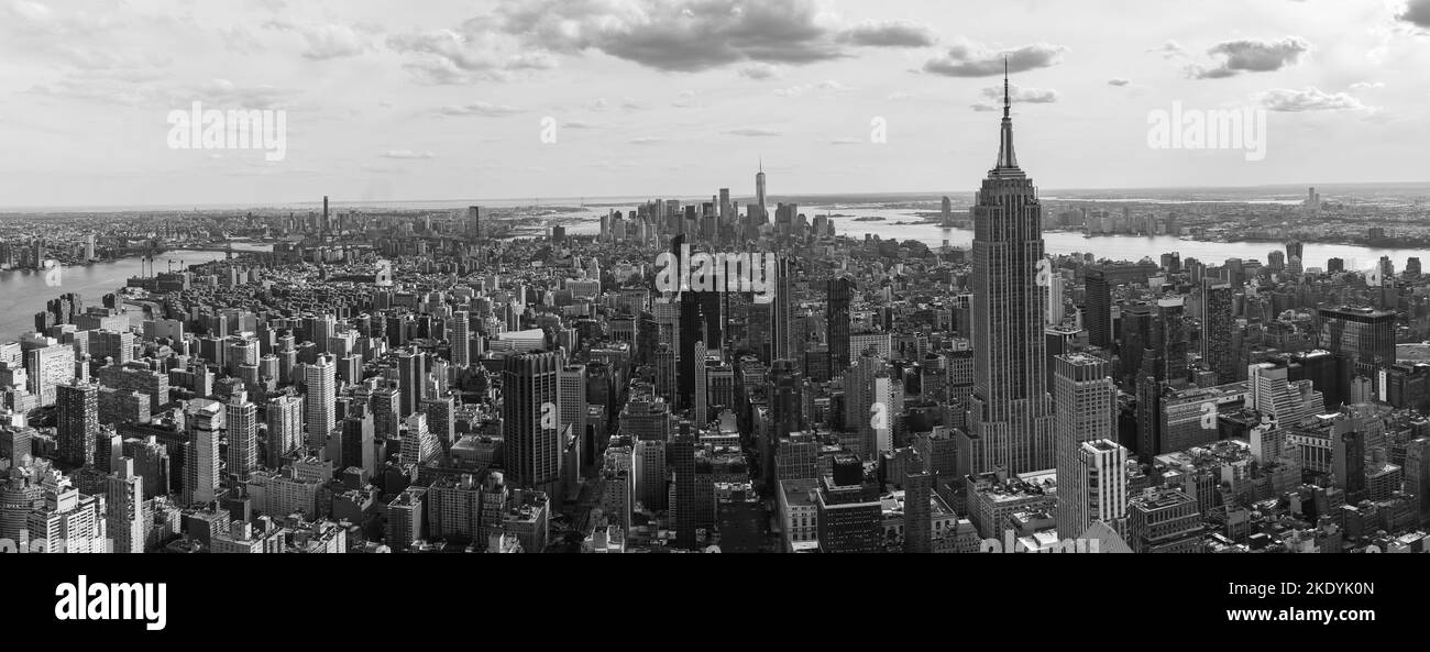 An aerial view of the modern skyscrapers of New York City Stock Photo ...