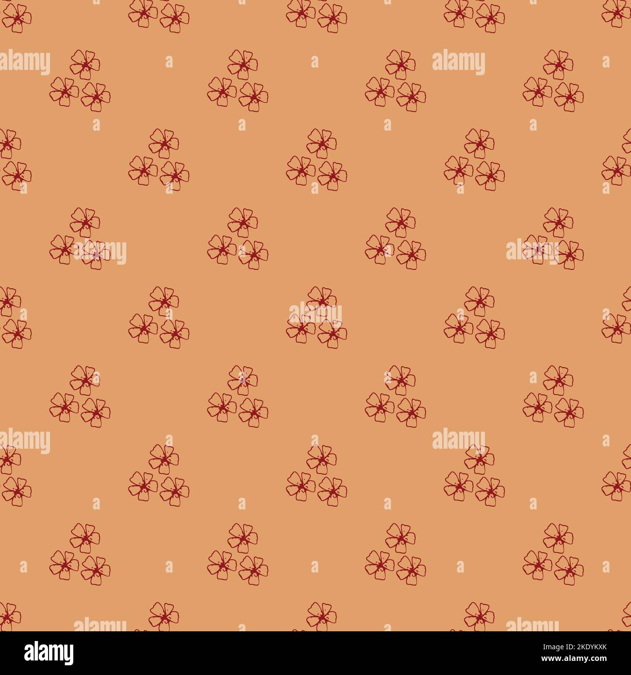 Wild meadow flower seamless vector pattern background. Groups of hand ...