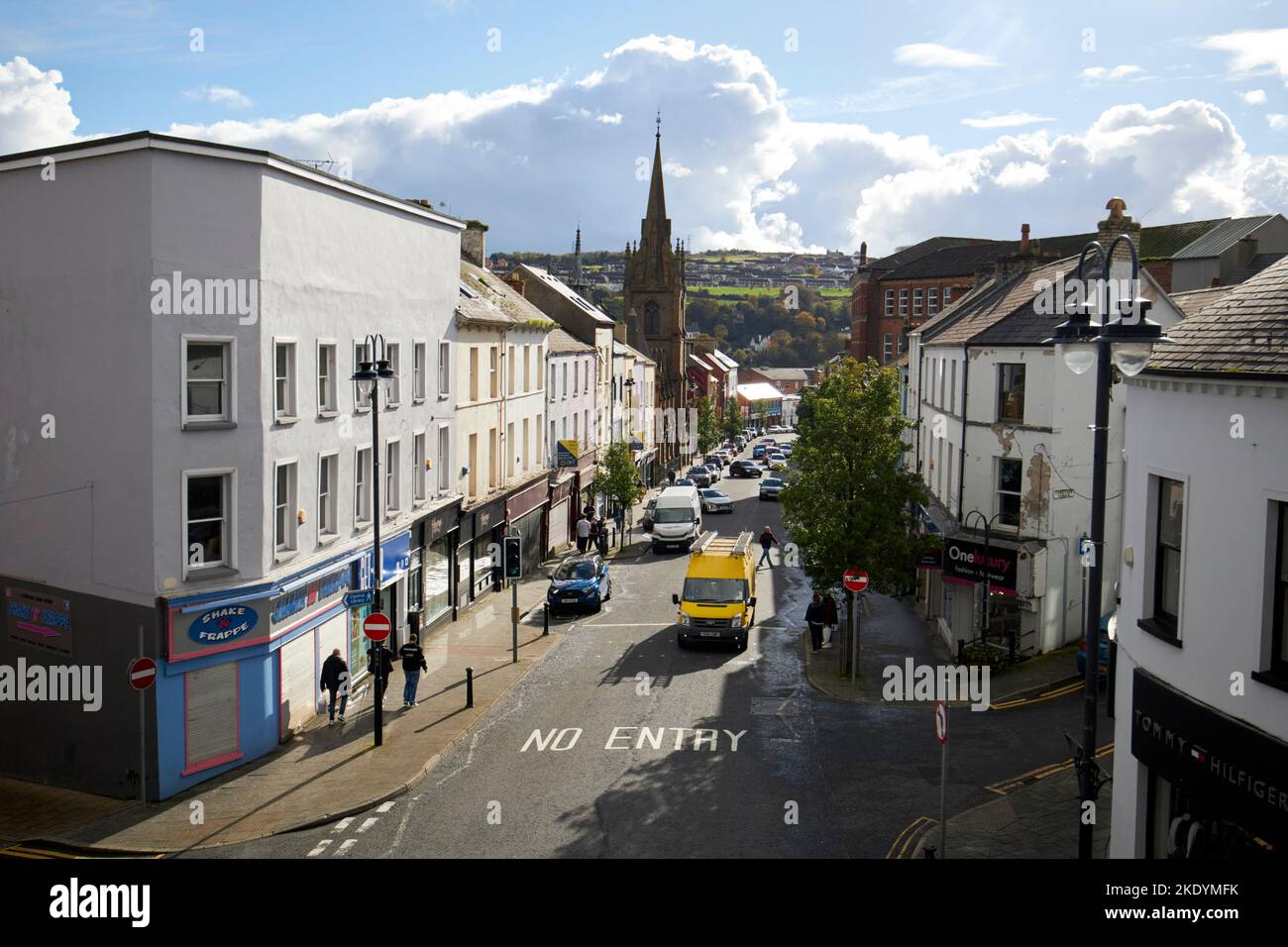 looking down carlisle road from derrys walls derry londonderry northern ireland uk Stock Photo