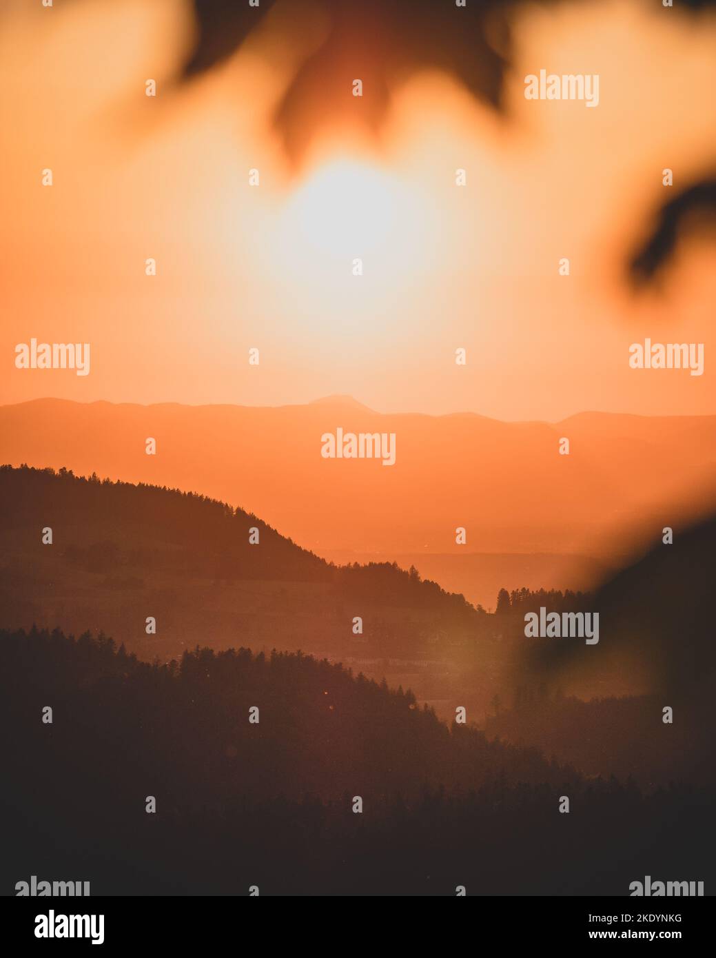 A beautiful sunset over the Black Forest in Germany Stock Photo - Alamy