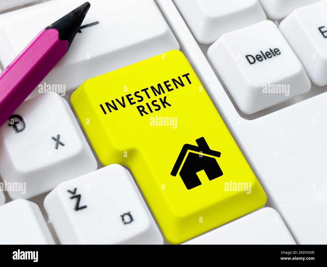 Conceptual caption Investment Risk, Concept meaning the probability of ...