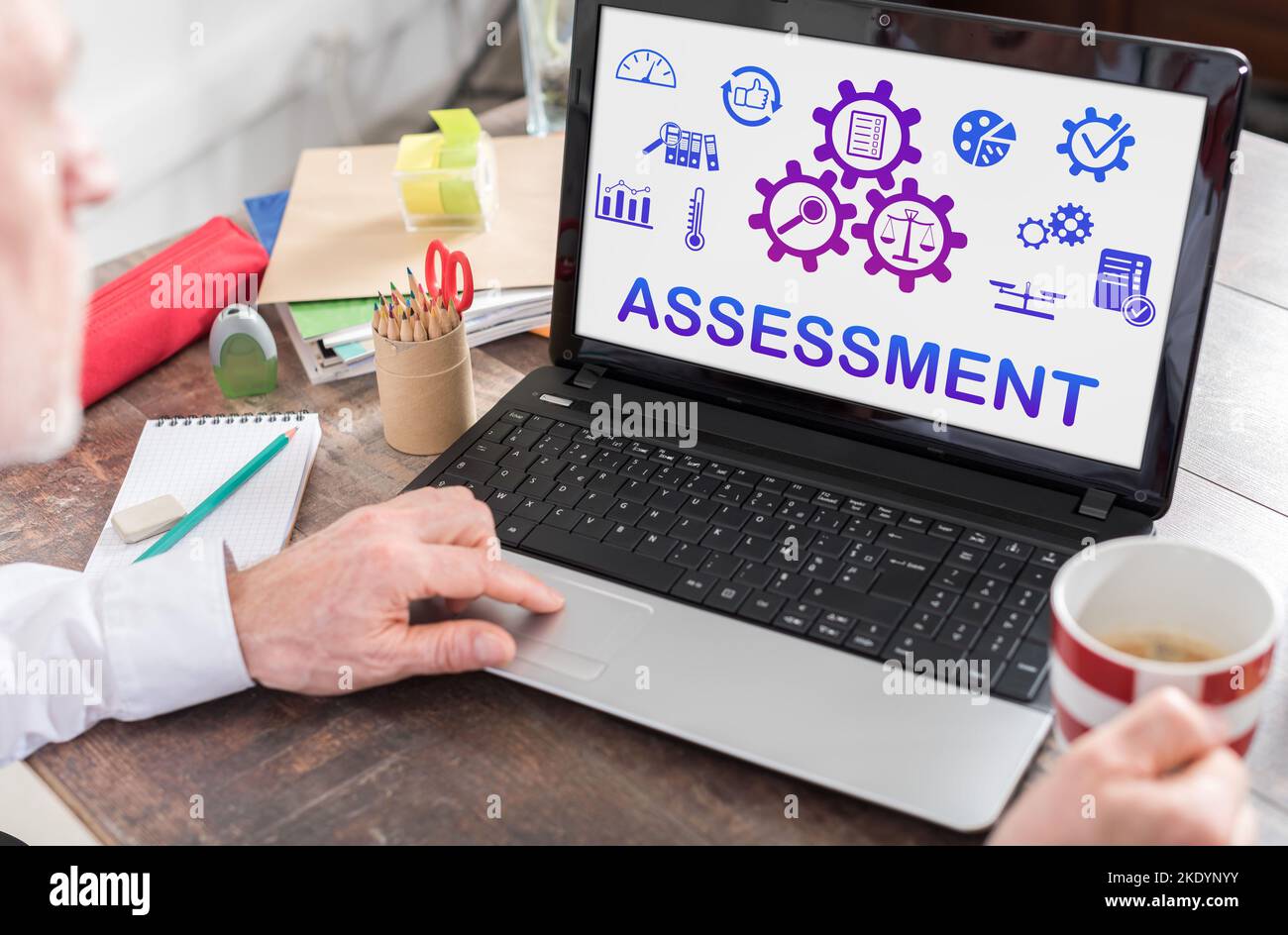 Assessment concept shown on a laptop screen Stock Photo