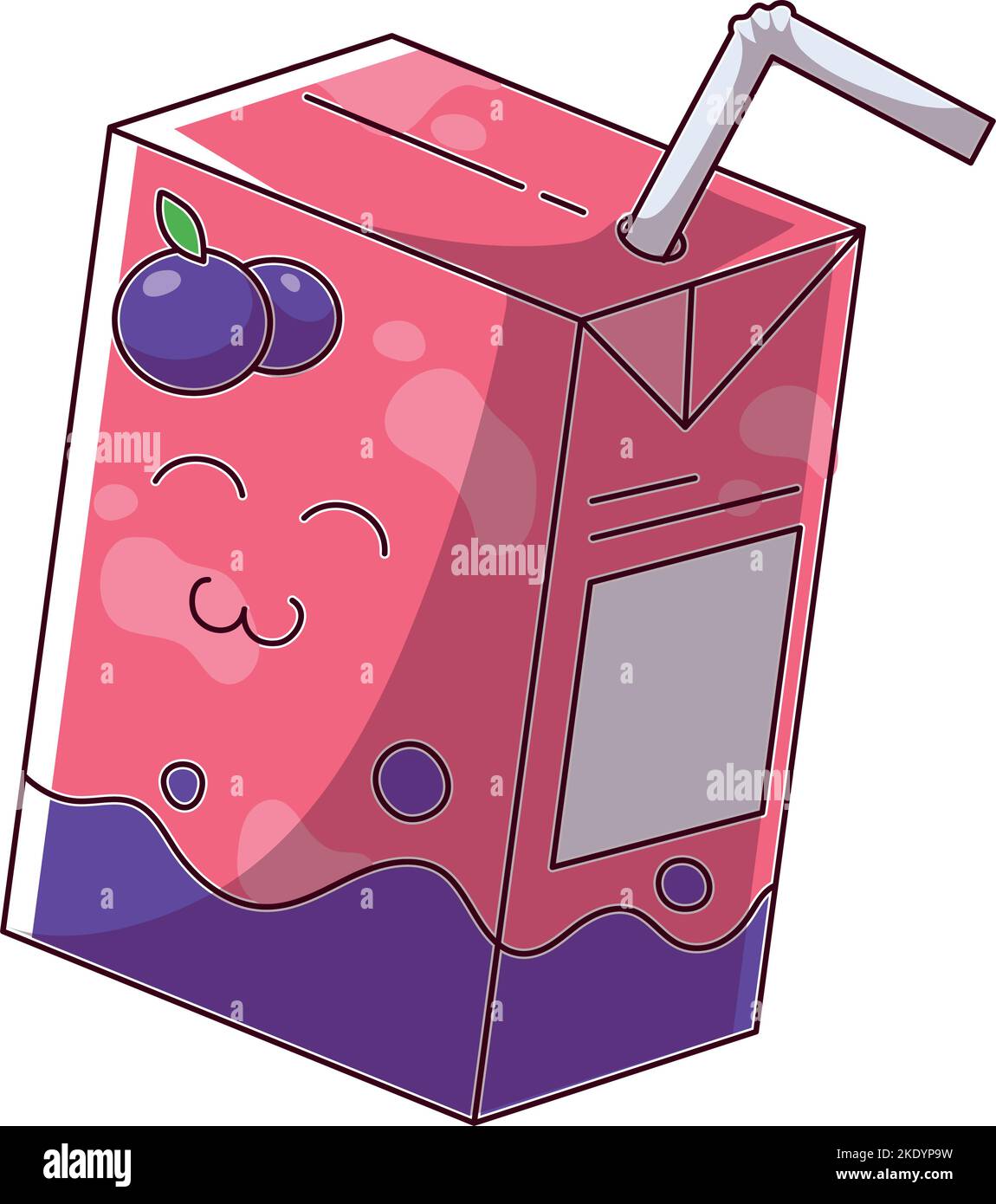 A cute smiling pink juice box character on a white background Stock Vector Image & Art Alamy