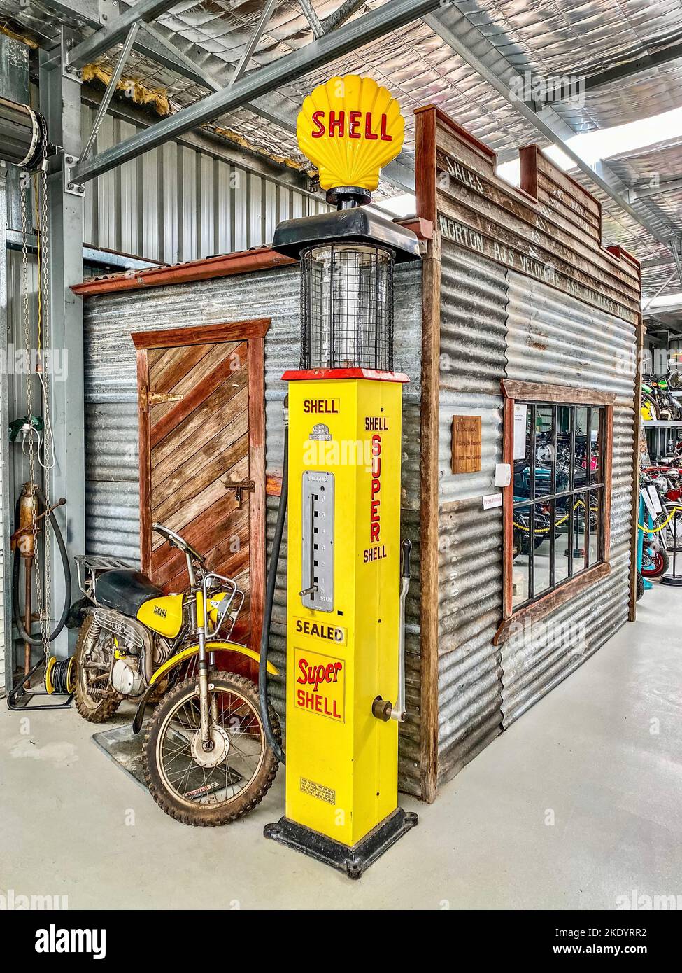 A beautiful shot of old shell petrol pump in National Transport Museum in Inverell in Australia Stock Photo