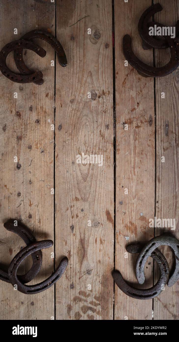 Horse shoe wallpaper Stock Photo - Alamy