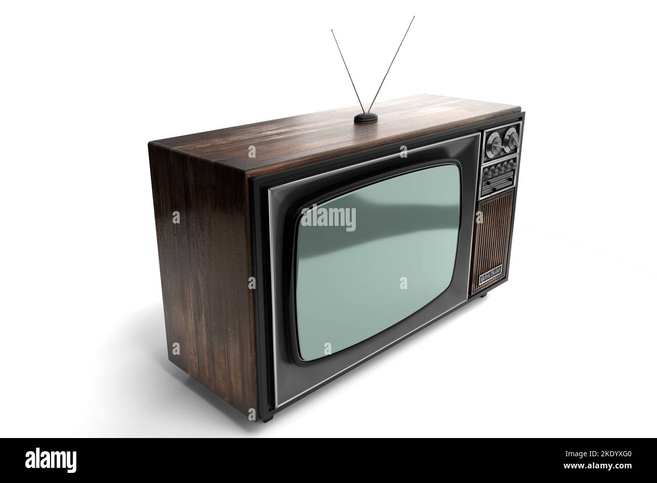 Vintage, retro television set isolated on white background - 3D ...