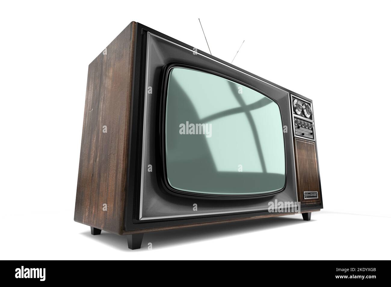 Vintage, retro television set isolated on white background - 3D ...