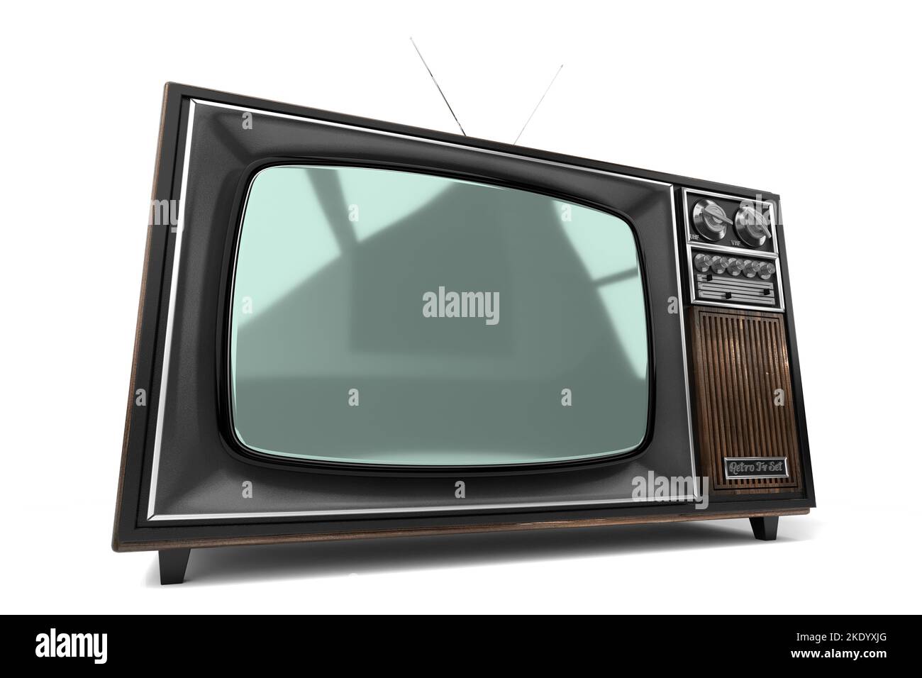 Vintage, retro television set isolated on white background - 3D ...