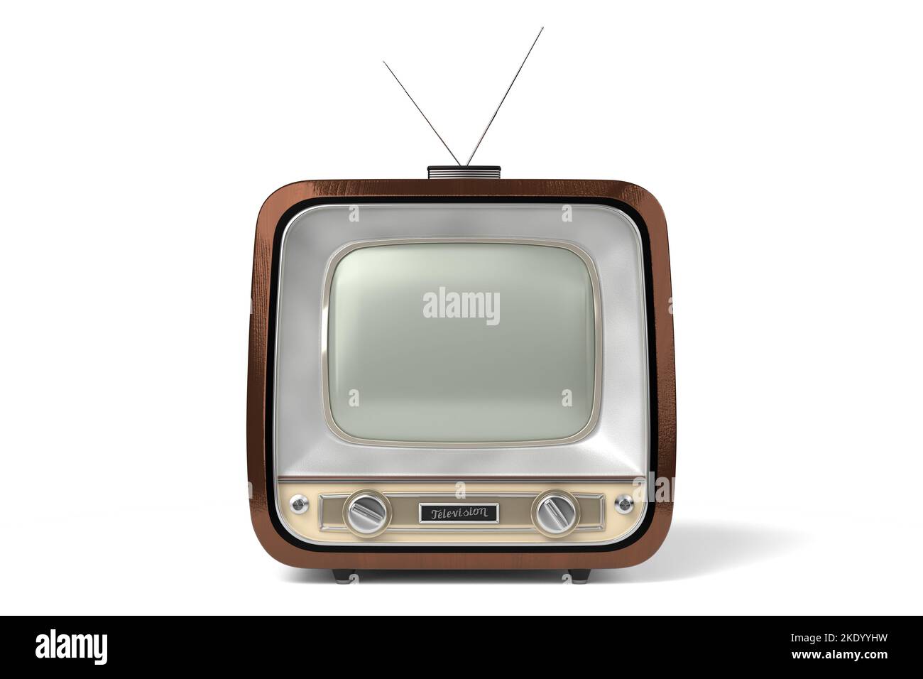 Vintage, retro television set isolated on white background - 3D ...
