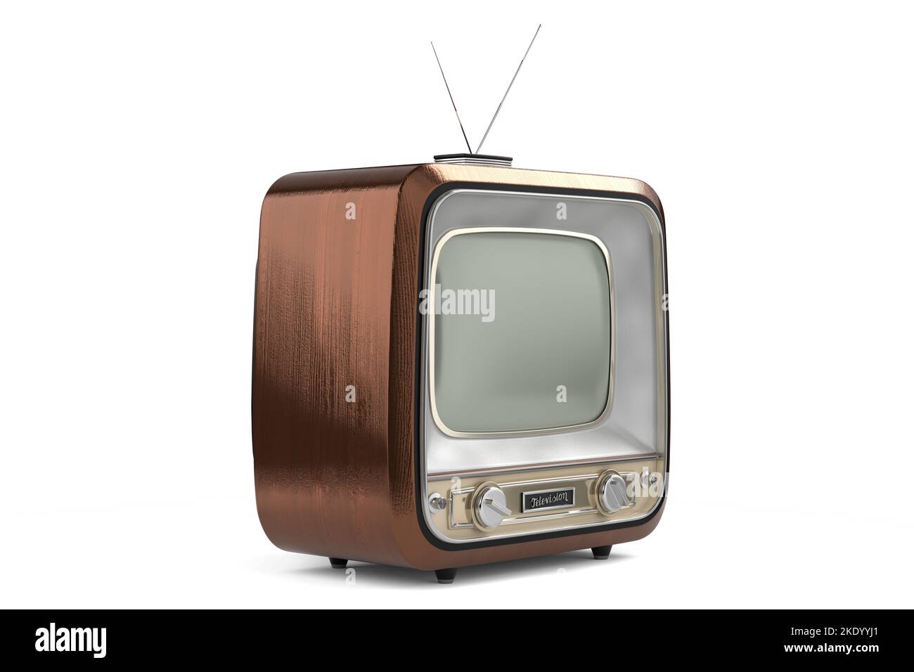 Vintage, retro television set isolated on white background - 3D ...