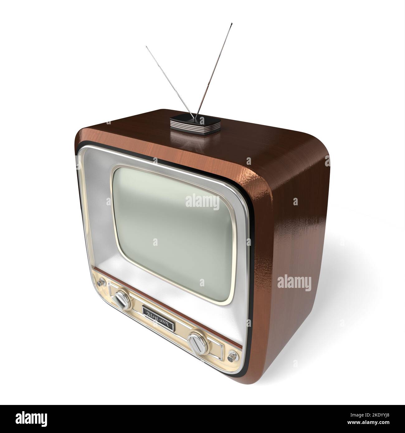 Vintage, retro television set isolated on white background - 3D ...