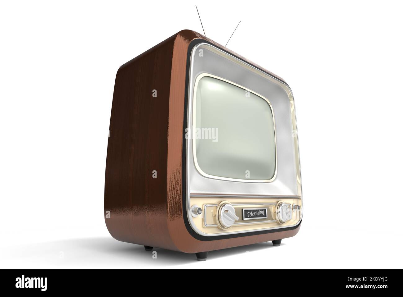 Vintage, retro television set isolated on white background - 3D ...