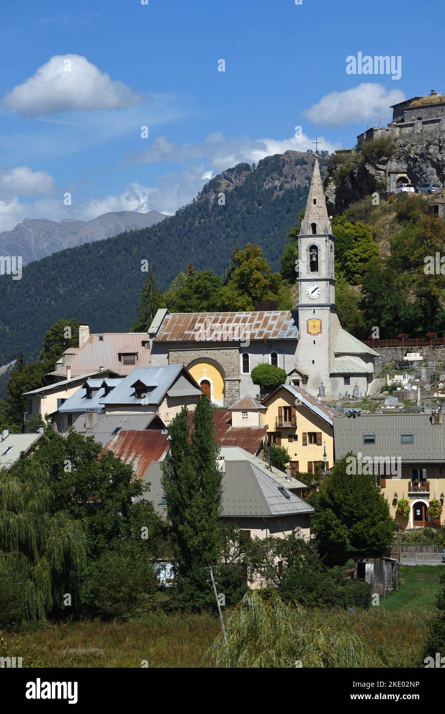 Alpine Village of Saint-Vincent-les-Forts in the Ubaye Valley Alpes-de-Haute-Provence French Alps France Stock Photo