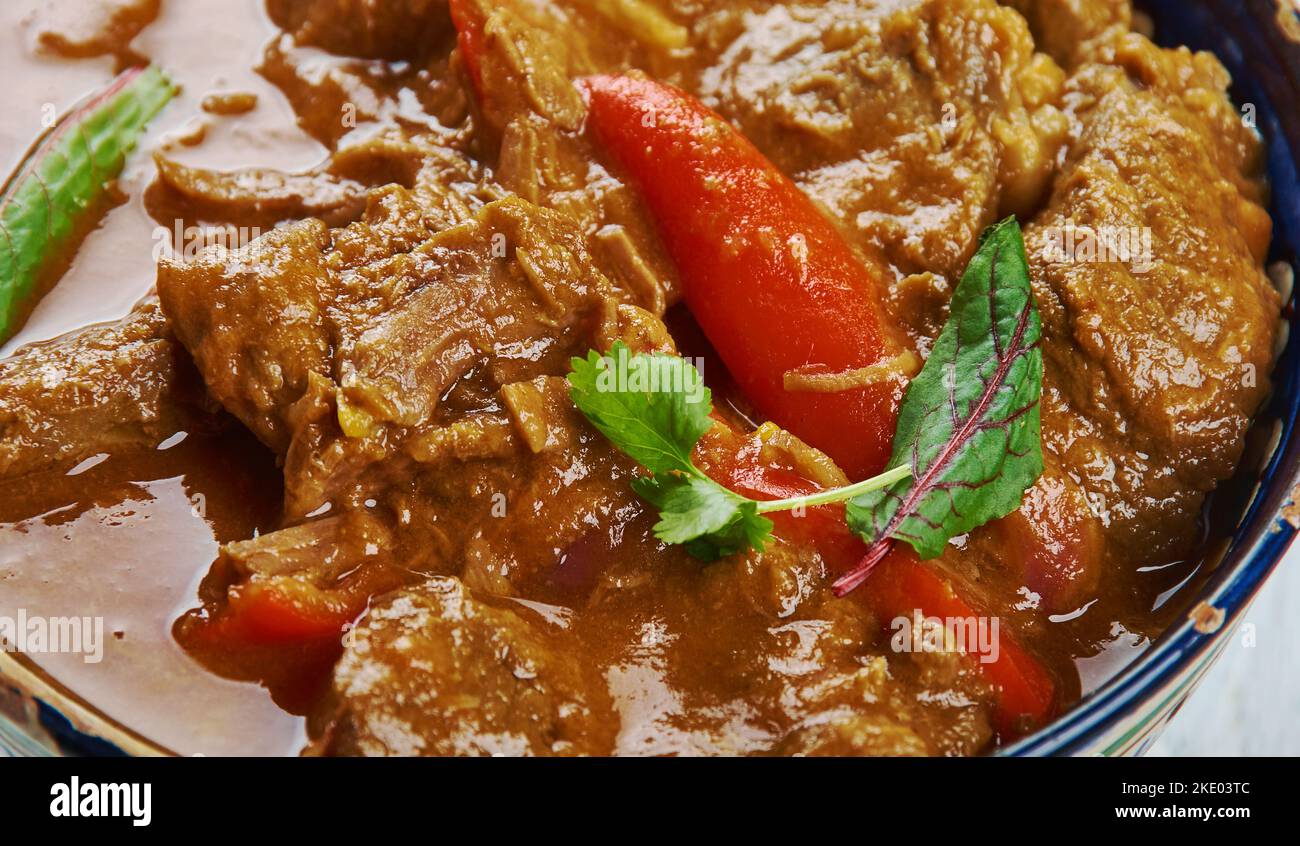 Zigni popular Eritrean and Ethiopian stew made from meat, tomatoes