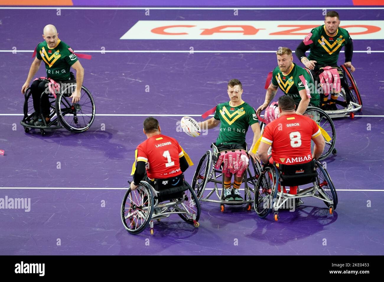 A general view of play during the Wheelchair Rugby League World Cup