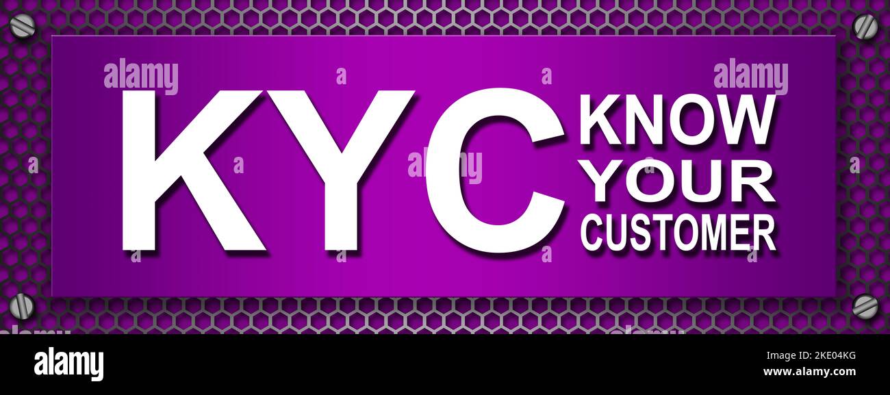 KYC as Know Your Customer acronym on a banner, 3d rendering Stock Photo